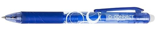 Q-Connect Prestige Kugelschreiber/Automatischer Stift/Ideal für das Büro, das Home Office oder die Schule/Metallclip/Austauschbare Kartusche/Tinte: Blau/Farbe: Blau/Löschbar/ 1 Stück/