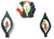 The Gents Cave Button, Aluminium, Mehrfarbig, 3er-Pack
