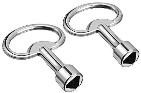 Sourcingmap 53mm Length 13mmx8mmx2mm Zinc Alloy Triangle Electrical Cabinet Key, Pack of 2