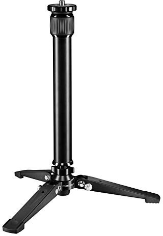 Mantona ONE Mini 50 cm mit Standspinne – Aluminium Einbeinstativ, Höhe 5-50 cm, Traglast 6 kg, ideal für bodennahe Drehs 23° neigbar, 360° schwenkbar, für DSLR DSLM, Smartphone