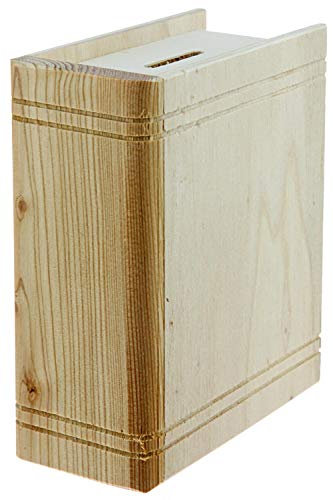 Holzspardose in Buchform,Spardose Buch in Holz Gravurfähig (Spardose Neutral)