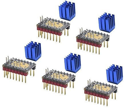 BIGTREETECH TMC2209 V1.3 Stepper Motor Driver UART, Step/DIR Mode Ultra Silent Stepsticks con Dissipatore per SKR V1.4 Turbo/SKR 3, Octopus/Manta M4P/M5P/M8P MKS Gen L 3D Printer Motherboard 5Pcs