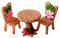Miniatur Feengarten Zubehör Puppenzubehör Mini Tisch und Stuhl Ornamente Deko, 1 Satz