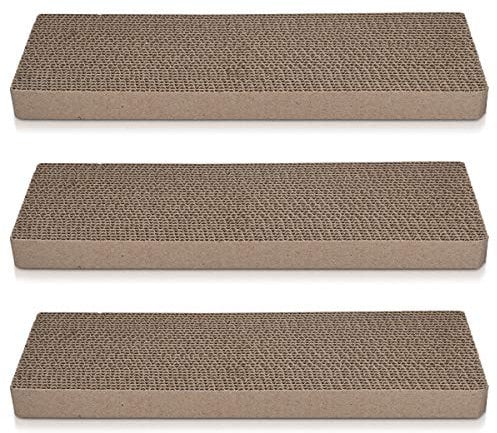 Navaris Set de 3 rascadores para Gatos - Protector contra arañazos de Gato y Perro - Afilador de uñas de cartón para Mascotas