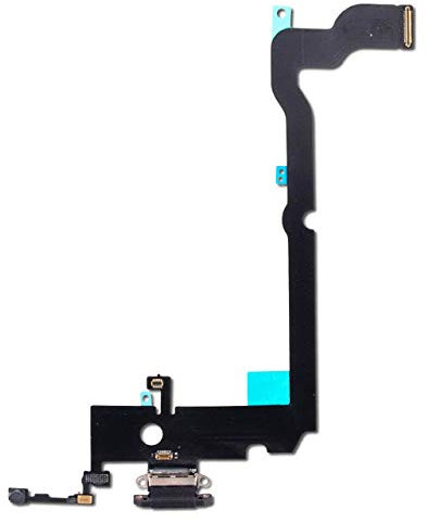 OnlyTech - Connecteur de Charge de Remplacement pour l'iPhone XS Max Noir - Nappe Interne Comprenant Le connecteur de Charge et Le Micro