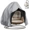 Double Egg Chair Cover Waterproof Heavy Duty Outdoor Hanging Chair Covers 420D Oxford Fabric Swing Chair Cover with Drawstrings Cocoon Egg Chair Protector Grey 230x200cm