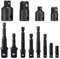 12 Piezas Adaptador de Impacto Socket Adaptador Socket Wrench 1/4, 1/2, 3/8+ 4 Piezas 1/2 1/4 3/8 Negro
