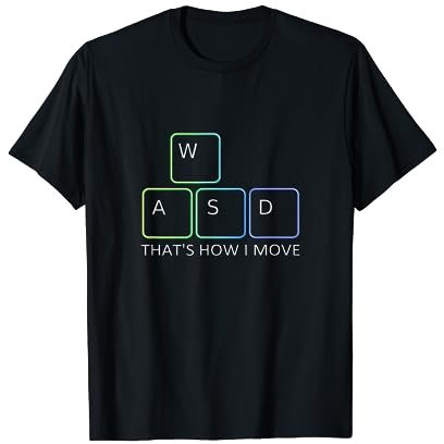 GAMER WASD Designs - Herren T-Shirt Schwarz S - Cartoon - Alltag - T-Shirt