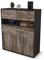 Stil.Zeit Highboard Karlotta, Korpus anthrazit matt, Front Holz-Design Treibholz (92x108x35cm), Push-to-Open Technik & Leichtlaufschienen