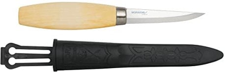 Morakniv 106 Carbon Steel Wood Carving Knife With Sheath, 3.25 Inch