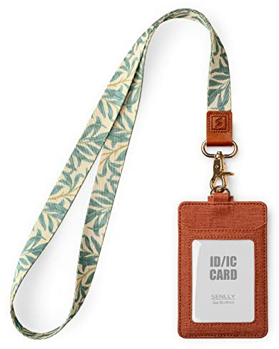 SENLLY Ausweishalter mit Süß Schlüsselband, Vertikale Ausweishülle, ID Kartenhalter Card Badge Holder mit Doppelseitige Kartenfächer