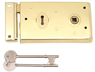 Serrure de Châssis Verrou en Laiton Électro 140 x 85 mm