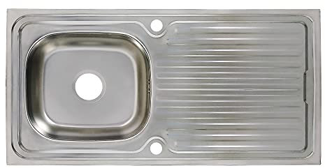Küchenspüle aus Edelstahl Spülbecken 76 x 43,5 cm Einbauspüle mit Abtropffläche und Siphon reversibel Korrisionsbeständing und pflegeleicht X