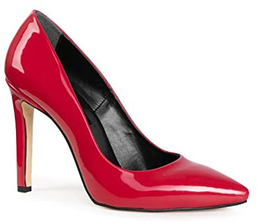 Michael Soul Lucia Stiletto Pumps I Donna & Uomo Pumps I Eleganti Tacchi alti in ecopelle con finitura lucida I Comodi e senza tempo I 10 cm Tacco EUR 36 - EUR 46 I Rosso, Colore: rosso, 45 EU