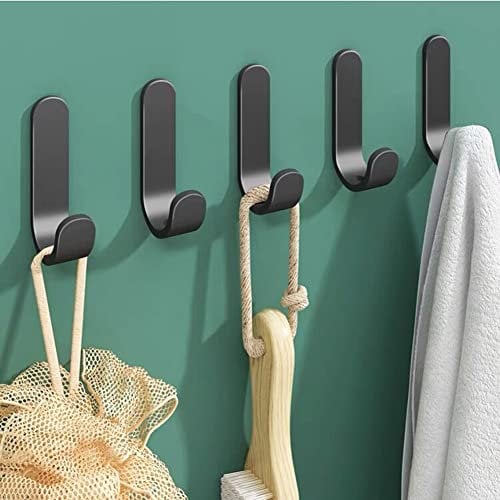 Gerhannery Klebehaken Selbstklebend Handtuchhaken 12 Stück Wandhaken aus Edelstahl, Handtuchhalter Wall Hooks Haken Ohne Bohren, Küchenhaken Kleiderhaken Türhaken Ideal für Bad Toilette Büro