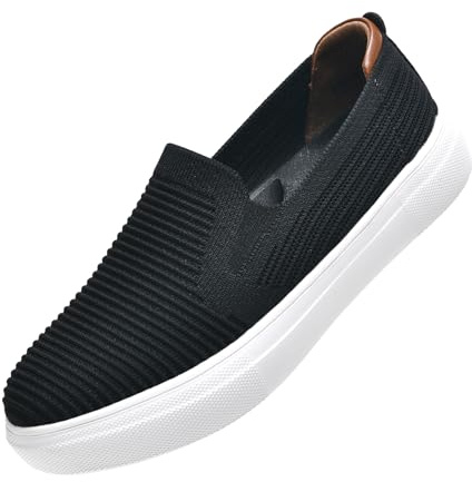 konhill Sportschuhe Damen Slip On Sneaker atmungsaktiven Walking Schuhe Komfort leichte Fitness Turnschuhe