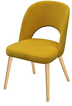 Mirjan24 Polsterstuhl K84, Esszimmerstuhl mit Stoffbezug, Buchenholz Beine, Rückenlehne, Wohnzimmerstuhl, Küchenstuhl, für Lounge, Farbauswahl (Buche, Magic Velvet 2234)