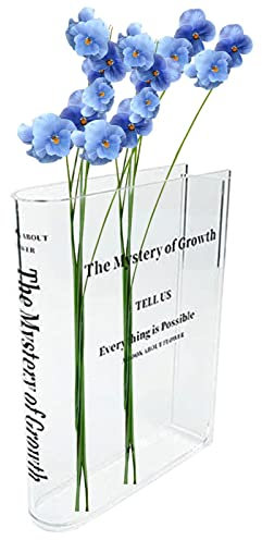 2023 New Clear Book Flower Vase, Clear Book Vase, Book Shaped Flower Vase, New Artistic and Cultural Flavor Decorative Vase for Floral Arrangement