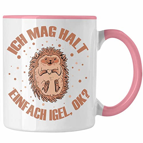 Trendation - Igel Tasse - Tolles Geschenk für Igel-Liebhaber (Rosa)