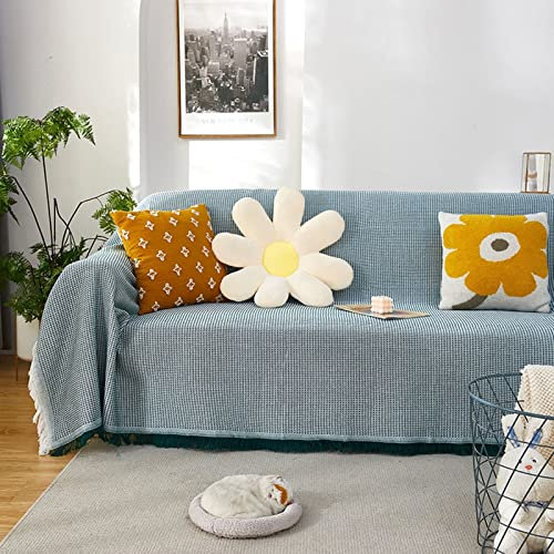 Homxi Überzug Sofa 2 Sitzer,Couch Überzug Universal Einfarbig Sofahusse Polyester Sofa Handtuch Grau Grün Sofahusse Universel 130x180CM