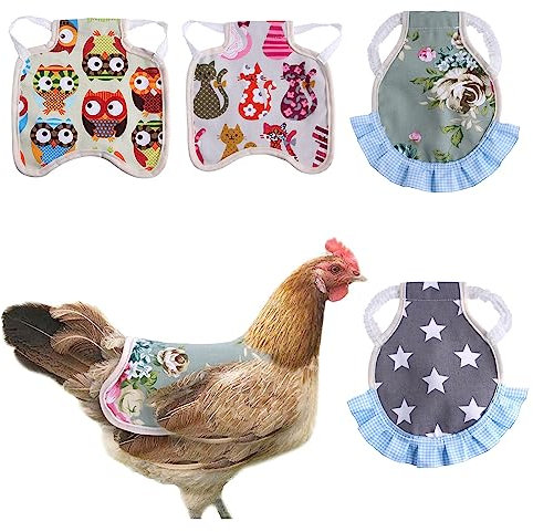 Wilsonzin GeflüGel Henne Sattel Hen Chicken Saddle HüHner-SchüRzen Warnweste Für Hühner Huhn Weste Für Huhn Und Ente Schürze Schutz Rückenschutz Jacke Huhn Und Ente 4 Stück