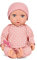 LullaBaby – Baby Puppe mit Puppenkleidung – Porzellan Hautton & graue Augen – 36 cm Babypuppe Weichkörper – Mütze & Schnuller – Spielzeug für Kinder ab 2 Jahren – Rosa Pyjama mit Herzen
