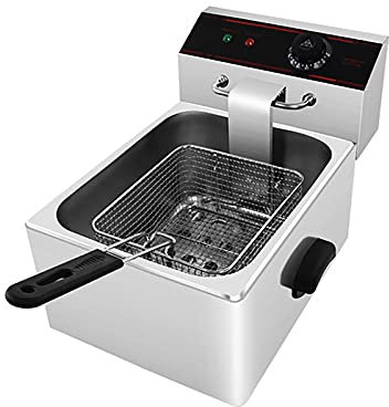 Deep Fryer 2500W Double 6L Large Frying Basket Oil Filter with Temperature Control Deep Fat Fryer with Grease/Oil Stainless Steel Removable Oil Container Dishwasher Safe,Single Cylinder (Single Cylin