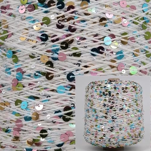 500 g/Knäuel Sommer-Eisseide, merzerisiertes Garn, spezielles Paillettengarn, DIY handgewebte Stoffpuppen-Strickwolldecke
