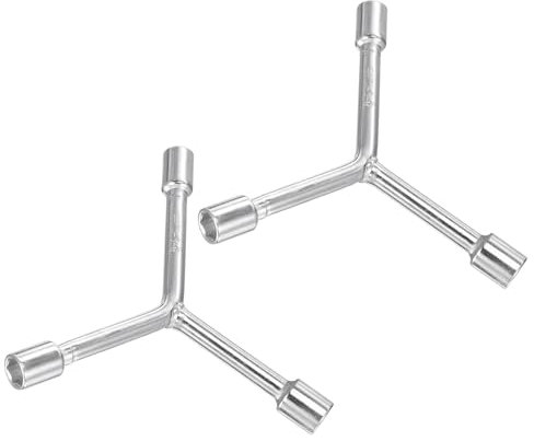CoCud Llave de Vaso en Forma de y de 3 Vías | 8 mm 9 mm 10 mm de Longitud de 3 Pulgadas | Herramientas de Reparación de Llaves Hexagonales Tipo y de Cr-V, 2 Piezas