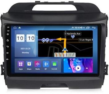 Autoradio 2 Din Radio car stereo per KIA Sportage 2010- 2015 9 Pollici Touchscreen GPS Navigatore Bluetooth Lettore Comandi al volante USB auto radio carplay android auto ( Size : 4Core WIFI+4G 2G+32G