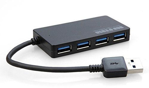 Peowuieu Hub USB 3.0 de 4 puertos de alta velocidad Narrow Compact Expansion Splitter