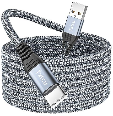 Txtcu 2m USB C Braided Charger Cable - Fast Charging Compatible for PS5, Xbox, Samsung Galaxy S20/S10/S9, Note 10/9/8, LG, Motorola, Switch, Kindle Fire, Huawei
