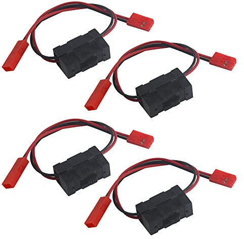 BGTXINGI 4 Pack On Off Power Switches Battery Receiver Switches with JST Connector Plug for RC Car Crawler Truck Airplane(Red)