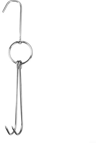 ZYNCUE 1/3 Stück 22,5 cm Doppel-Fleischhaken, Edelstahl-Fleischhaken für Speck-Schinken, Fleischverarbeitung, Metzgerhaken, zum Trocknen von Grill, Kochen, Smoker-Hakenwerkzeug (A)