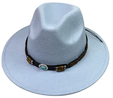 Cowboyhüte Fedora, Fedora, für Herren, breit für Damen, Kleid und Mützen, Baseballkappe, Cowboyhüte für Mädchen, mit Schnur, S, 56