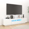 Meuble TV, Banc TV Support de Télévision Table TV Bas Armoire Basse Meuble TV avec lumières LED Blanc 180x35x40 cm