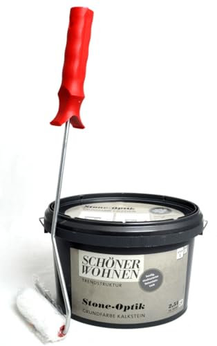 Schöner Wohnen Stone-Optik Grundfarbe Kalkstein 2,5 l mit Roller