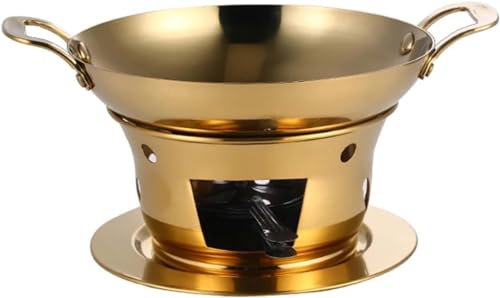 Wostcum Chafing Dish Aus Edelstahl, Speisewärmer, Buffet-Servierschale – Tisch-Speisewärmer-Servierschale Mit Deckel Für Catering, Partys Und Den Täglichen Gebrauch, Gold, 26 cm
