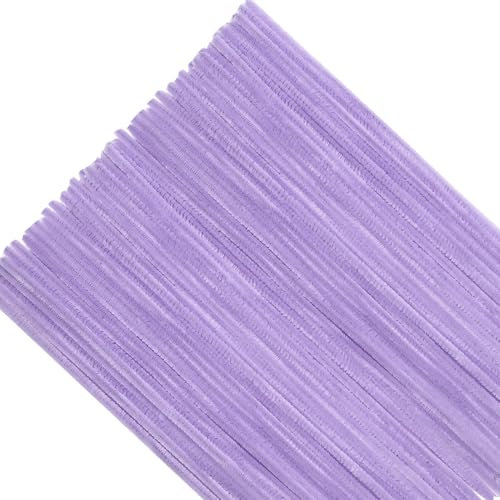 TOAOB 100 Stück Chenille Pfeifenreiniger Hellviolett 30 cm Lang und 6 mm Breit für Bastelarbeiten und Dekoration Heimwerken