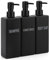Segbeauty Seifenspender Schwarz Matt, 3 Stück Pumpflasche 500ml, Shampoo Spender für Dusche, Spülmittelspender Küche, Seifenspender Kunststoff mit Bedruckten Etiketten