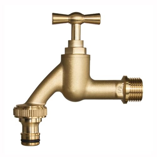 Robinet de Jardin Applique Robinet Laiton Exterieur Robinet Exterieur Jardin 1/2 Femelle Robinet D'eau Froide Applique Robinet