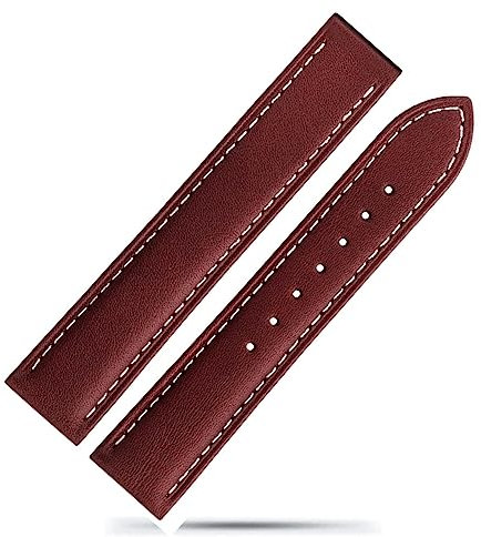 INSTR Italienisches Lederarmband für Omega Seamaster 300 150 Speedmaster 007 AT150, braunes Uhrenarmband, Faltschließe, 19 mm, 20 mm, 22 mm(B Dark Black-no BK,22mm)