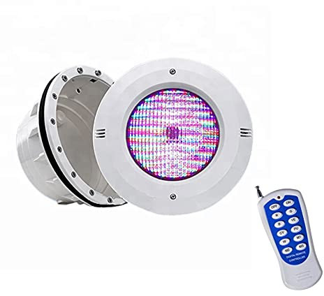 Focos de Piscina Empotrable con Nichos Par56 Foco Piscina Led Colores IP68 A Prueba de Agua 12V AC RGB Proyector Para Piscina con Control Remoto Para Piscina Subacuática, Fiesta de Piscina(24W)