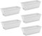 The Fellie 5 PCS Large Garden Planter Plastic Trough With Drainage Holes & Tray, Outdoor Rectangle Long Planter For Windowsill & Balcony, Vegetable Plant Pot For Succulent & Herbs, Pale 42.5*17*15CM