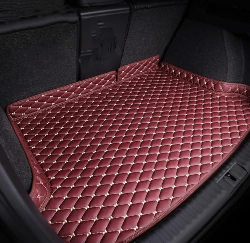 LIMINFACAI Auto Leder Kofferraummatten für BMW X5 G05 2019 2020 2021, rutschfest Staubdicht Schutzmatte Kofferraumschutz Kofferraumwanne Teppich,A/red