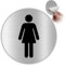 LEIASA | Selbstklebendes WC-Schilder für Frauen - Dicke 0,6 mm - Durchmesser Ø 100 mm - Aluminium Toilettenbeschilderung - WC-Schilder für Frauen - (Schild Frauentoilette)