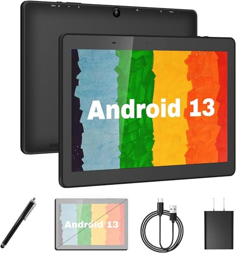 YYSWIE 10.1-inch Android 13 Tablet with 3GB RAM & 128GB Expandable Storage, Quad-Core CPU, WiFi, Includes Screen Protector & Stylus Pen - Perfect for Work & Entertainment
