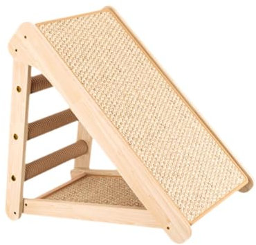 F Fityle Rascador Vertical para Gato con Base de Madera y Superficie de Sisal, L