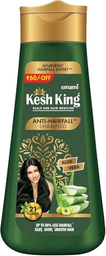 Kesh King Ayurvedic Anti-Hairfall Shampoo 300ml – Aloe & 21 Kräutern, reduziert Haarausfall, parabenfrei, ayurvedisch, für alle Haartypen, Familienpackung mit Kajal