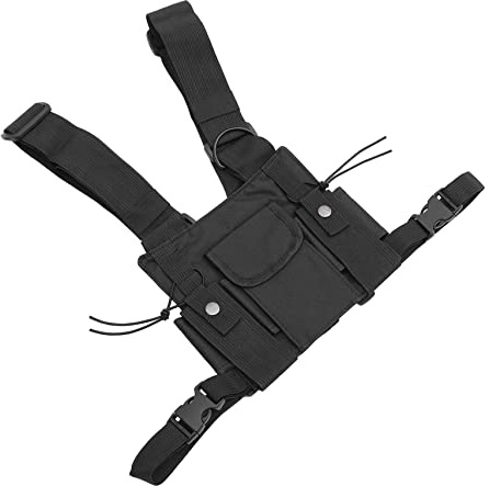 SHINEOFI Nylon Funkgeräte Brusttasche, mit DREI Fächern, Verstellbar